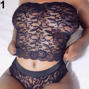 NWT Women Sexy Lace Push Up Corset + Briefs